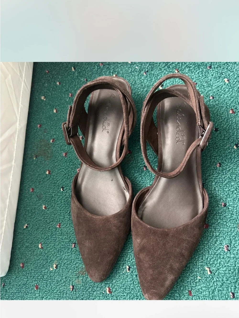 Brown Suede Block Heel Sandals